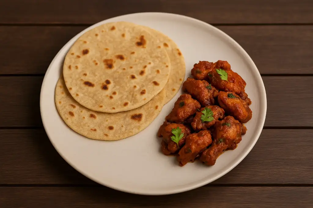 Chapati(2 pcs) + Chicken Fry